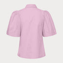 Дамска риза с пухкави къси ръкави-3