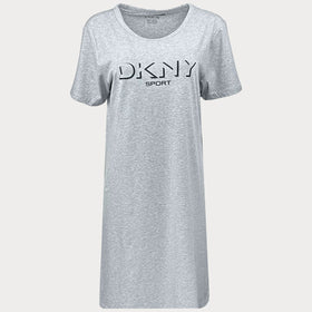 Дамска спортна рокля DKNY, в сив цвят. Дължина над коляно с къси ръкави. 