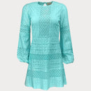 дамска бродирана рокля LACE&BEADS, с широки ръкави и дължина над коленете 