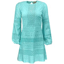 дамска бродирана рокля LACE&BEADS, с широки ръкави и дължина над коленете 