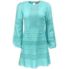 дамска бродирана рокля LACE&BEADS, с широки ръкави и дължина над коленете 