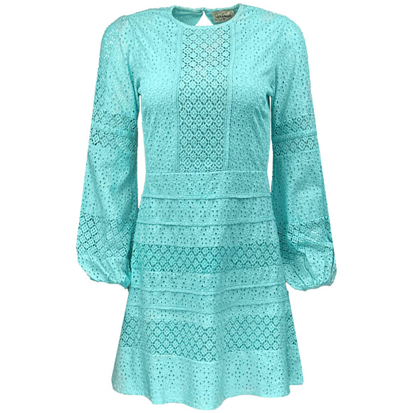 дамска бродирана рокля LACE&BEADS, с широки ръкави и дължина над коленете 