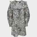 Дамска рокля Samsoe в кафяв цвят, дължина до коленете, с бухнали ръкави. 