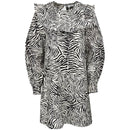 Дамска рокля Samsoe в кафяв цвят, дължина до коленете, с бухнали ръкави. 