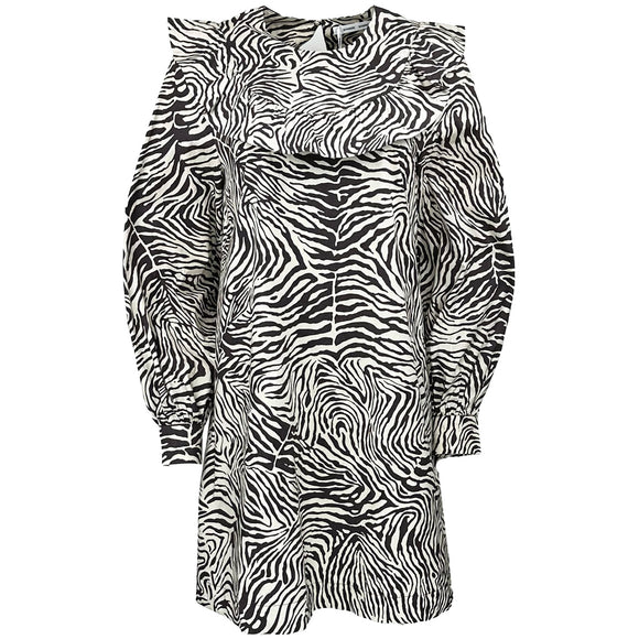 Дамска рокля Samsoe в кафяв цвят, дължина до коленете, с бухнали ръкави. 