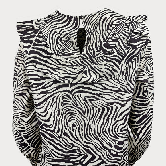 Дамска рокля Samsoe в кафяв цвят, дължина до коленете, с бухнали ръкави. 