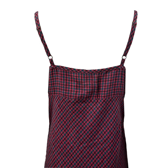 Дамска дълга рокля Afends в червен цвят, с тънки презрамки, завръзване с връзки деколтето,права кройка. 