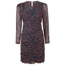 Дамска къса рокля PEPE JEANS с дълги ръкави, в червен цвят,  лека материя и лека подплата, набран ефект в предната част. 