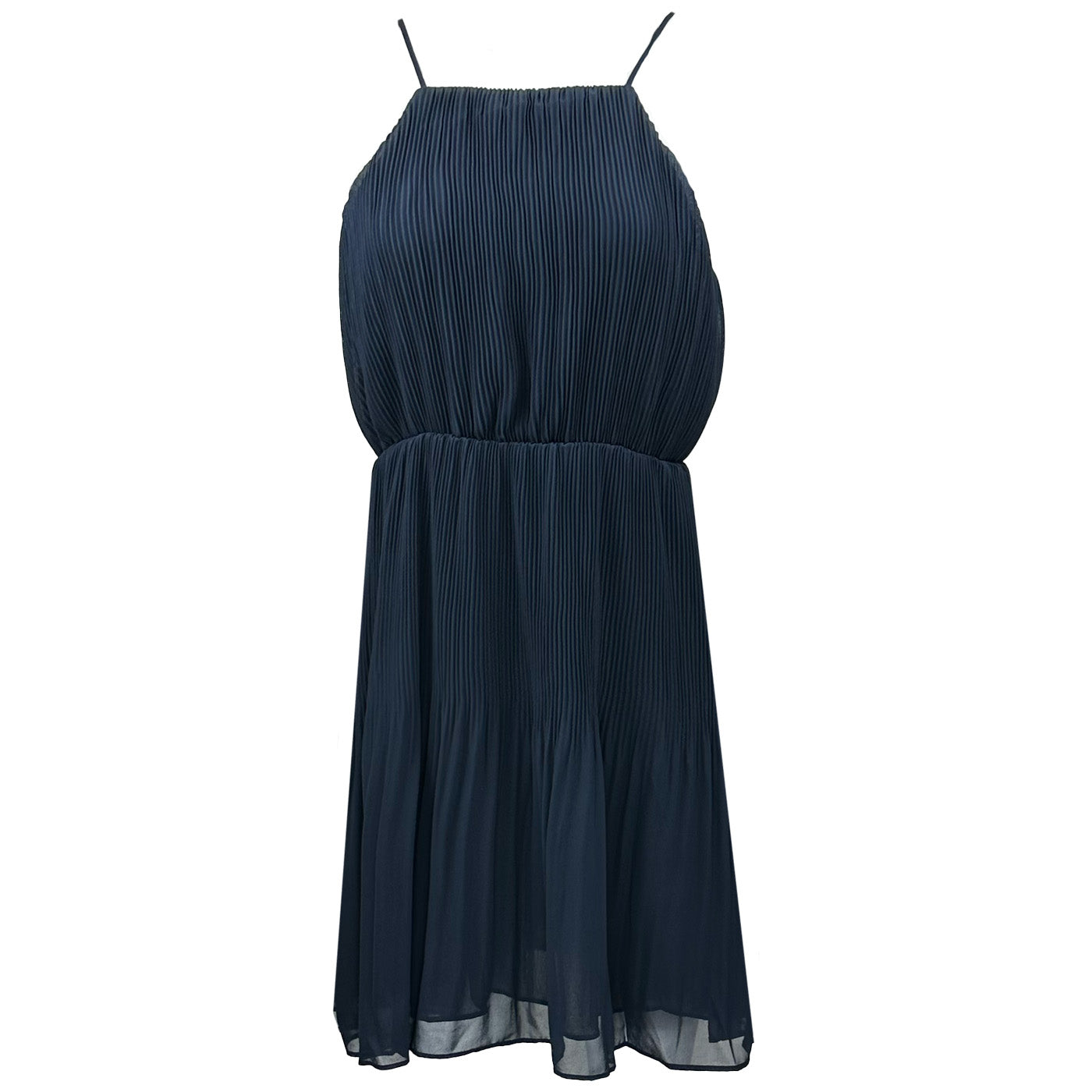 Дамска лятна рокля PEPE JEANS, в син цвят,  лека материя със средна дължина и подплата.