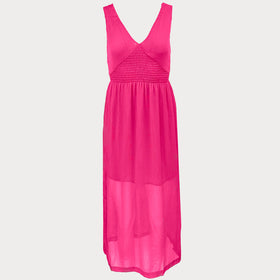 дамска лятна розова рокля PEPE JEANS. Лека материя със средна дъкжина подплата. 