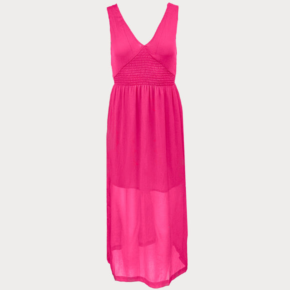 дамска лятна розова рокля PEPE JEANS. Лека материя със средна дъкжина подплата. 