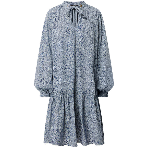 Дамска рокля SCOTCH&SODA в син цвят, широки ръкави. Широко прилягане, в размер XL. 