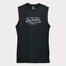 Дамска спортна рокля Von Dutch в черен цвят. Без ръкави и широко прилягане в размер L