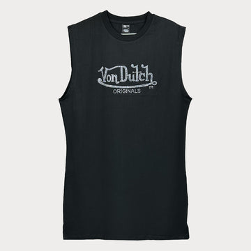 Дамска спортна рокля Von Dutch в черен цвят. Без ръкави и широко прилягане в размер L