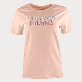 Дамска тениска Pepe Jeans в цвят праскова