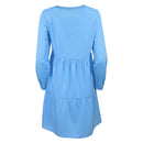 Дамска синя рокля PIECES-3