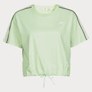 Дамска тениска с връзки в зелено-1