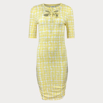 Дамска жълта рокля Noisy May