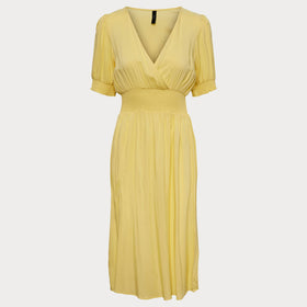 Дамска жълта рокля с къс ръкав Y.A.S