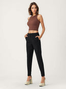 Дамски черен панталон с висока талия VERO MODA-3