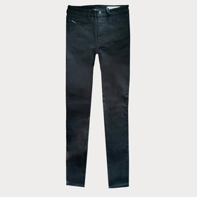 Дамски черни дънки с висока талия