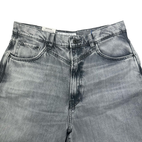 Дамски широки сиви дънки PEPE JEANS, с висока талия, закопчаване с цип и копче,протрит ефект, размер W32