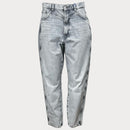 Дамски широки сиви дънки PEPE JEANS, с висока талия, закопчаване с цип и копче,протрит ефект, размер W32