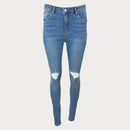 Сини дамски дънки skinny с висока талия SOPHIA-1