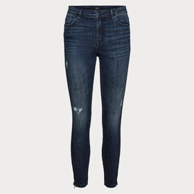 Тъмно сини вталени дамски дънки модел TILDE