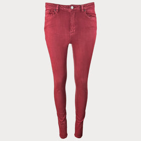 Дамски дънки Vila в червен цвятм размер М, вталени. 