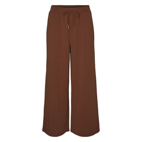 Дамски кафяв панталон Noisy May с широки крачоли - 0