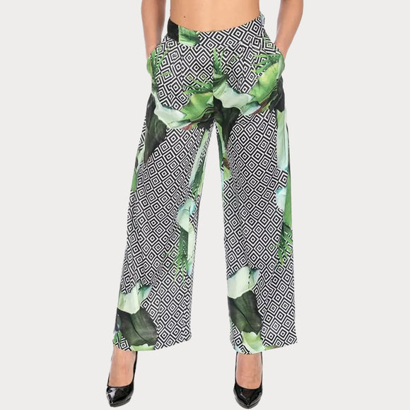 Дамски панталон с широки крачоли Guess