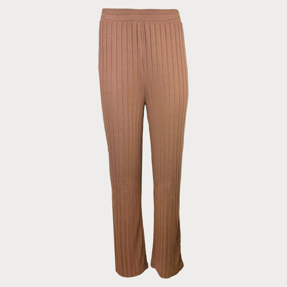 Дамски панталон с широки крачоли Vero Moda в кафяво