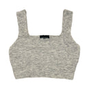 Дамски плетен топ  PIECES в сиво-2