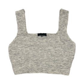Дамски плетен топ  PIECES в сиво - 0