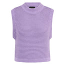 Дамски плетен пуловер без ръкави PIECES-2