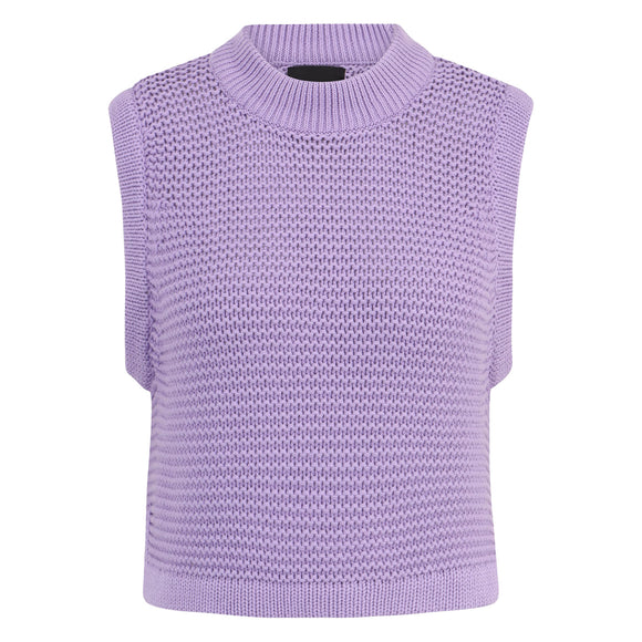 Дамски плетен пуловер без ръкави PIECES