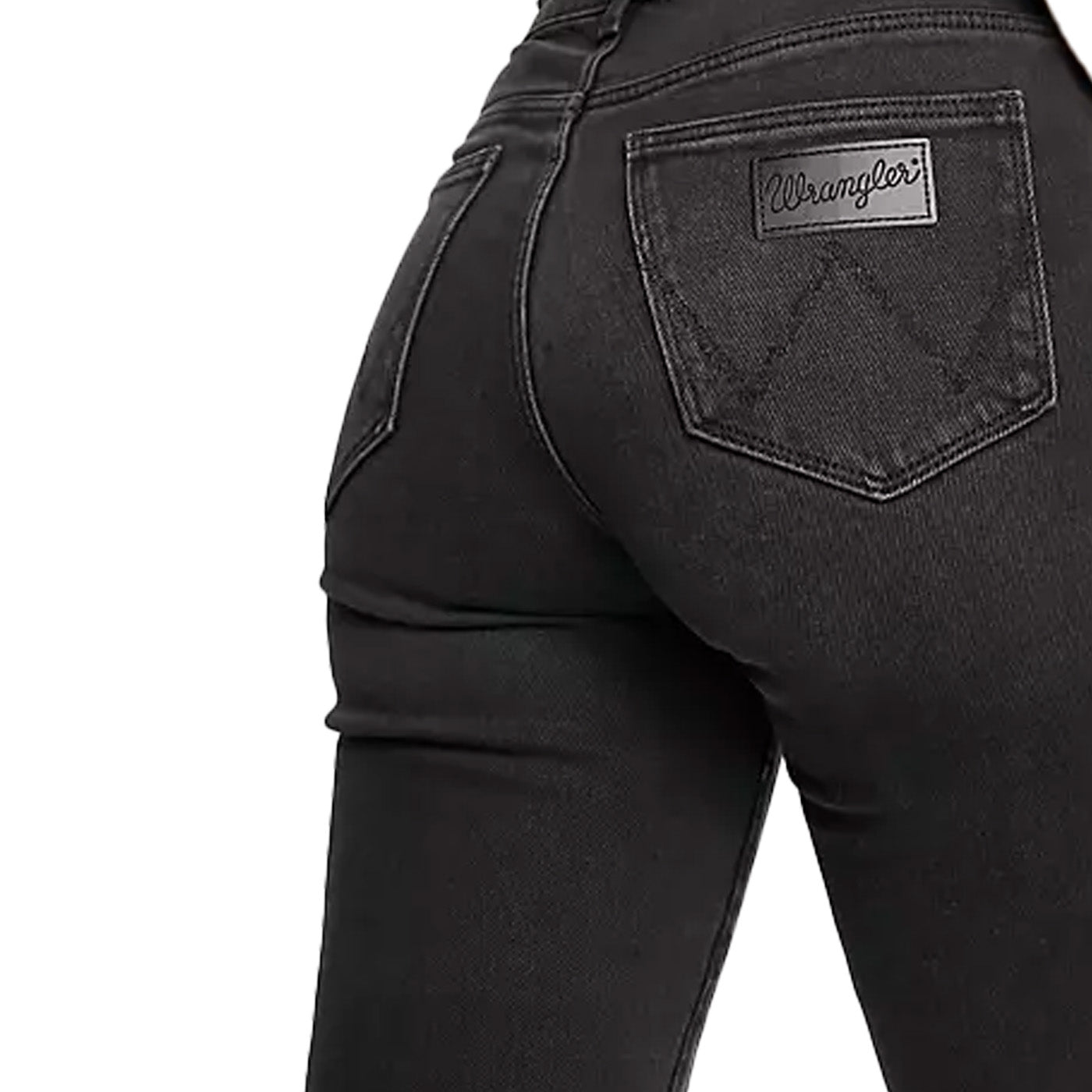 Дамски черни разкроени дънки Wrangler