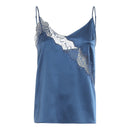 Дамски топ PINKO в синьо от сатен-2