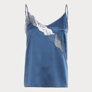 Дамски топ PINKO в синьо от сатен-1