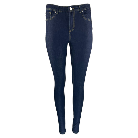 Тъмно сини дамски дънки с висока талия - модел TANYA