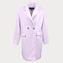 Дамско палто Vero Moda в бледо лилав цвят, дължина над коляното, закопочаване с копчета. Размер М 