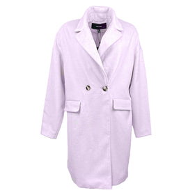 Дамско палто Vero Moda в бледо лилав цвят, дължина над коляното, закопочаване с копчета. Размер М 