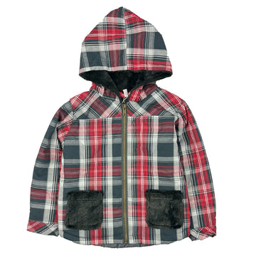 Детско карирано яке с качулка Boboli - 0