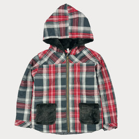 Детско карирано яке с качулка Boboli