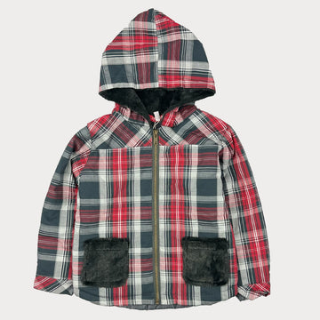 Детско карирано яке с качулка Boboli