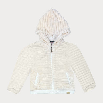 Бяло пухено яке за момиче Boboli