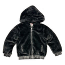 Черно пухено яке за момиче Boboli-2