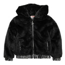 Черно пухено яке за момиче Boboli-3