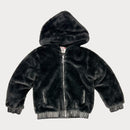 Черно пухено яке за момиче Boboli-1